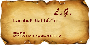 Larnhof Gellén névjegykártya